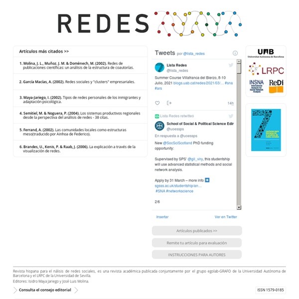 Redes. Revista hispana para el análisis de redes sociales