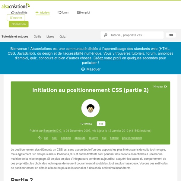 Initiation au positionnement CSS (partie 2)