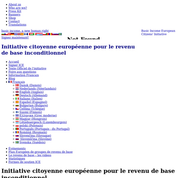 Initiative citoyenne européenne pour le revenu de base inconditionnel - European Initiative for Basic Income