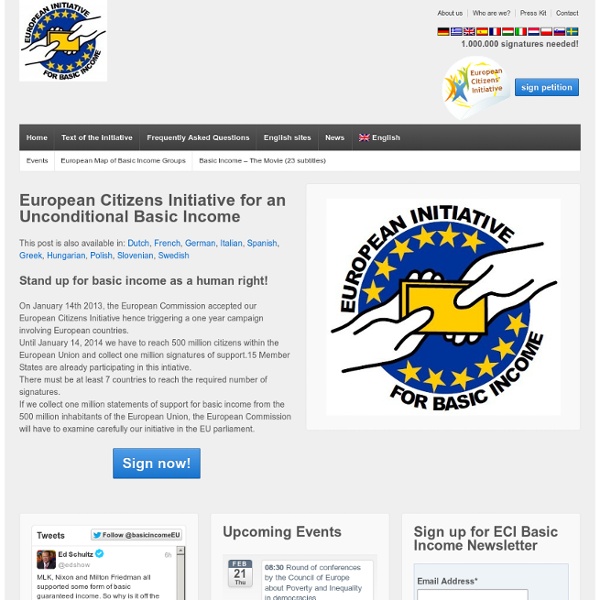 30 jours... European Citizens' Initiative for an Unconditional Basic Income » Basic Income European Citizens' Initiative