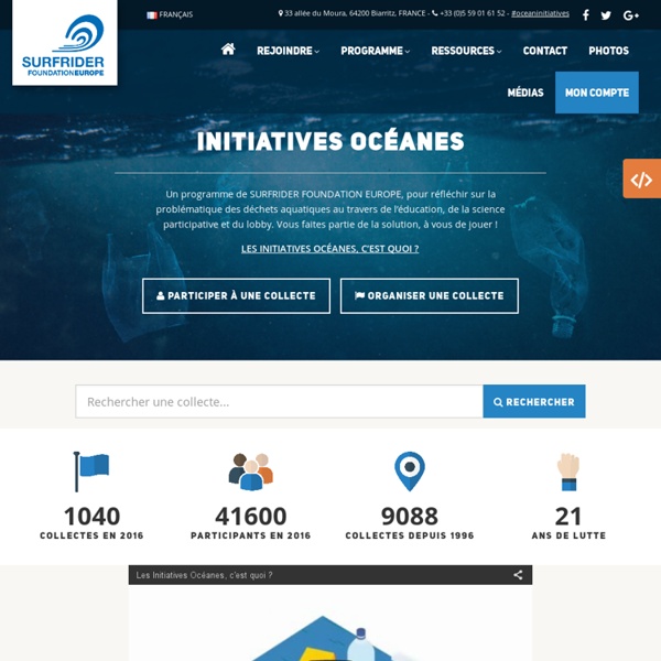 Initiatives Océanes 2013, nettoyages de plages, lacs rivières et fonds marins