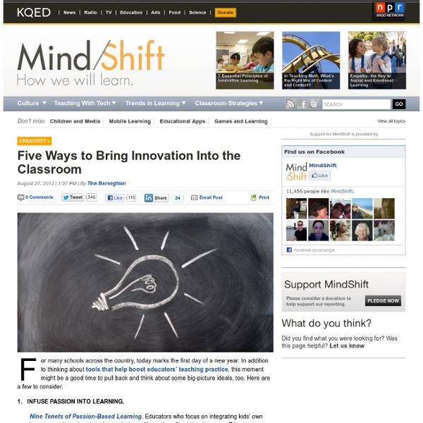 Five Ways to Bring Innovation Into the Classroom