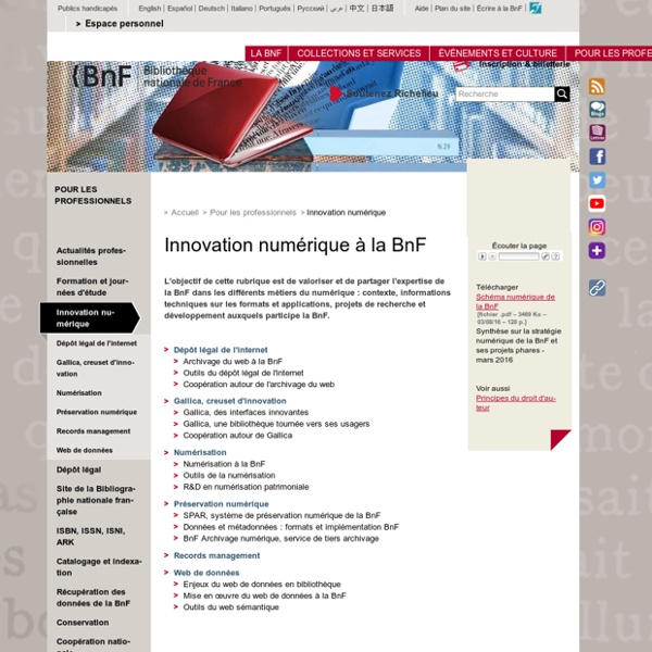 Innovation numérique à la BnF