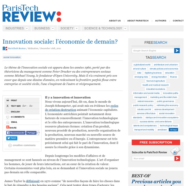 Innovation sociale: l'économie de demain?