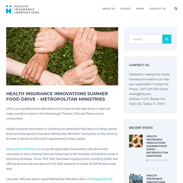 Health Insurance Innovations Summer Food Drive - Metropolitan Ministries