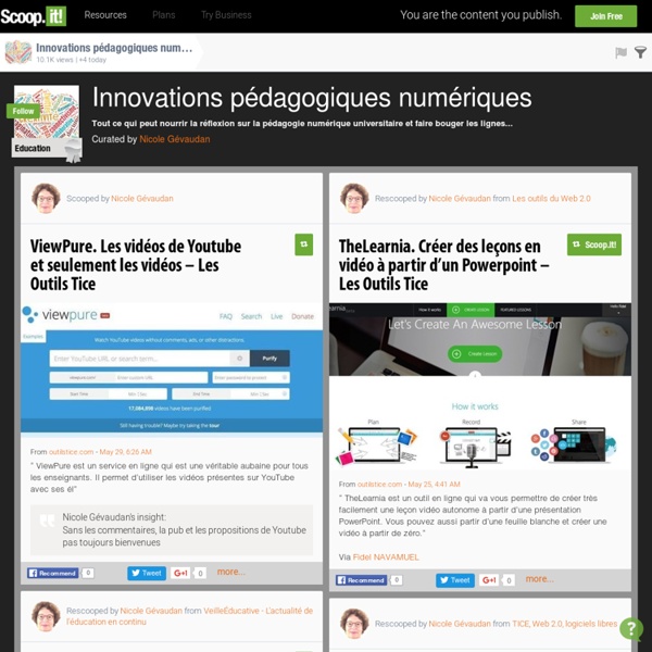 Scoopit Innovations pédagogiques numériques
