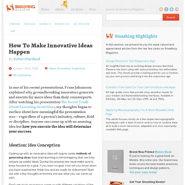 How To Make Innovative Ideas Happen - Smashing Magazine