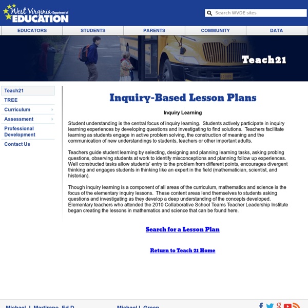 Inquiry-Based Lesson Plans