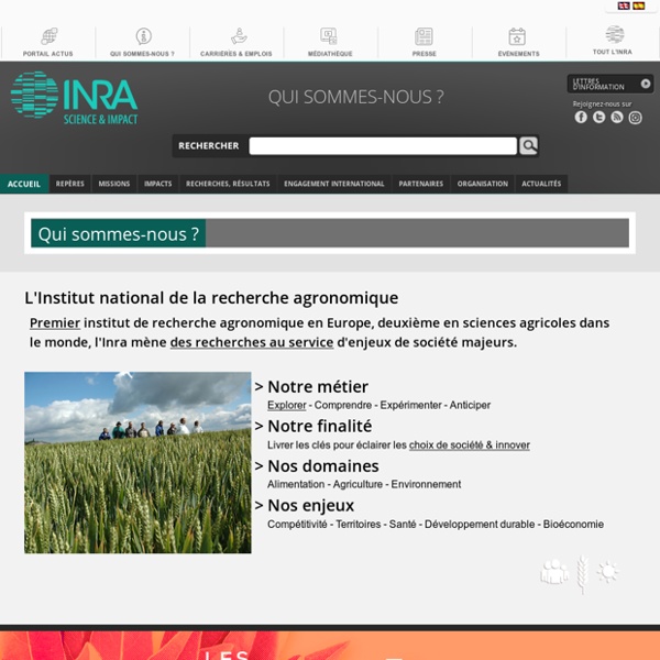 INRA 20/07/12 L’Inra publie son rapport d’activité 2011
