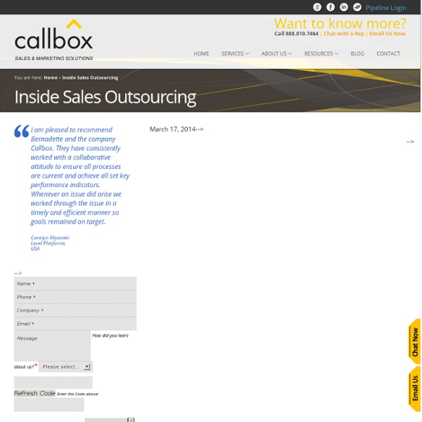 Inside Sales Outsourcing