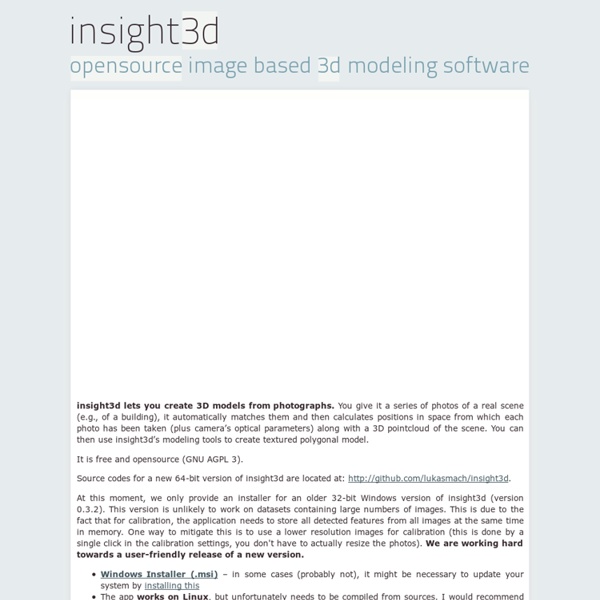 Insight3d - opensource image based 3d modeling software
