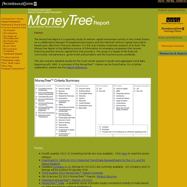 PricewaterhouseCoopers: Global: Insights & Solutions: MoneyTree™ Survey Report