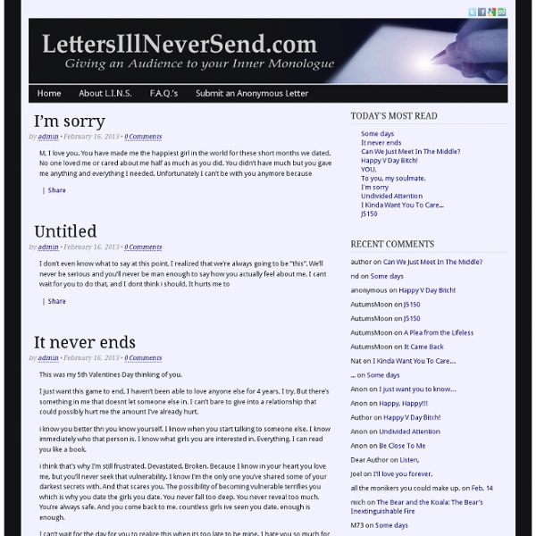 LettersIllNeverSend.com