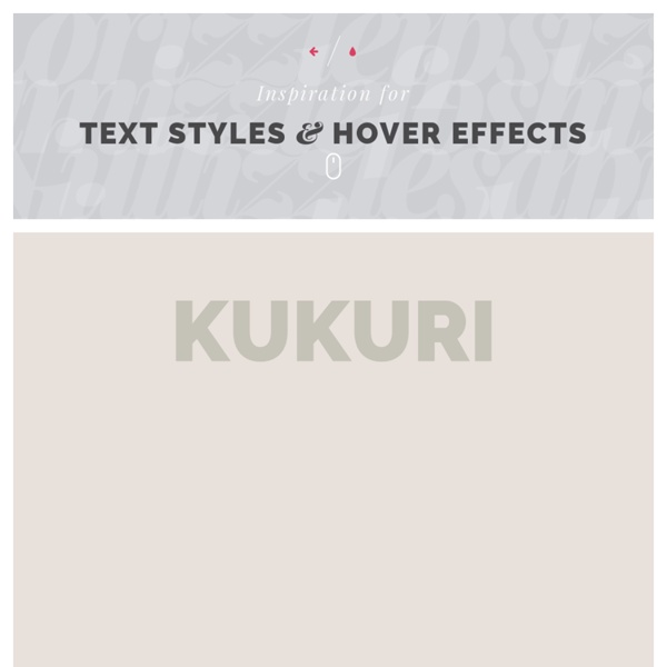 Inspiration for Text Styles and Hover Effects
