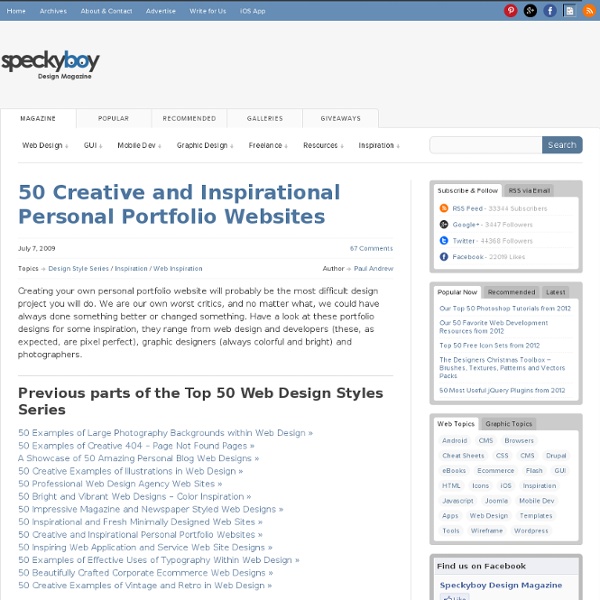 50 Creative and Inspirational Personal Portfolio Websites