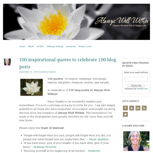 100 inspirational quotes to celebrate 100 blog posts