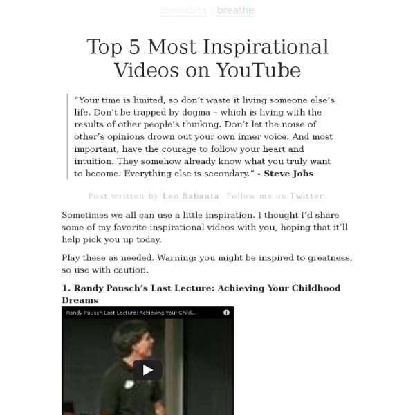 Top 5 Most Inspirational Videos on YouTube