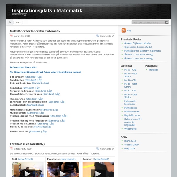 Inspirationsplats i Matematik