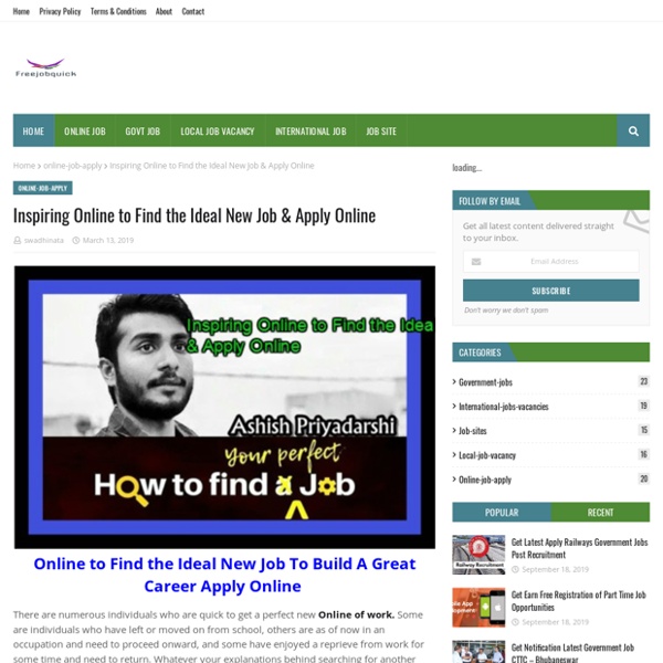 Inspiring Online to Find the Ideal New Job & Apply Online