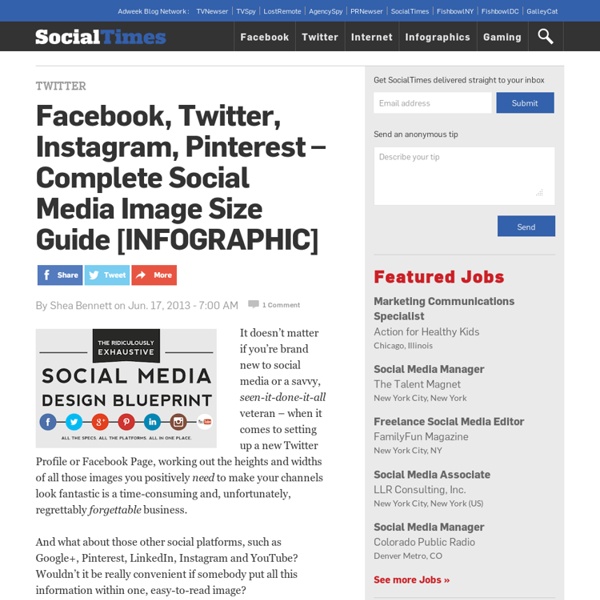 Facebook, Twitter, Instagram, Pinterest – Complete Social Media Image Size Guide [INFOGRAPHIC]
