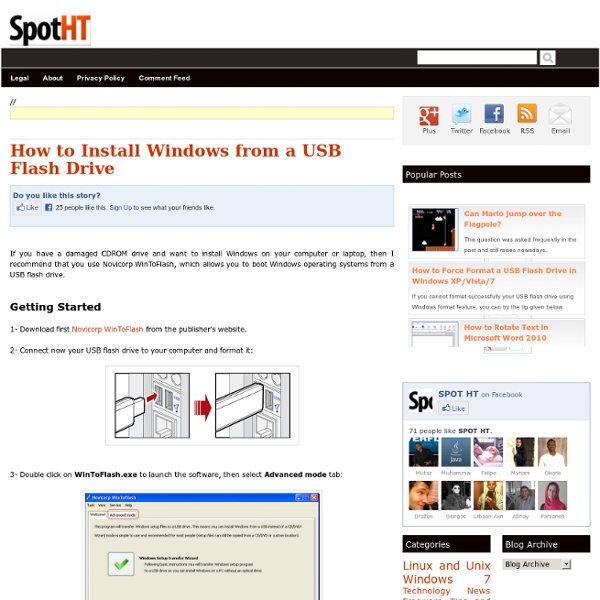 How to Install Windows from a USB Flash Drive