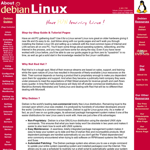 Debian Linux Tutorial - Beginners Guide To Linux Servers and Networking Installation and Set Up with Instructions On How To Configure A Home Server