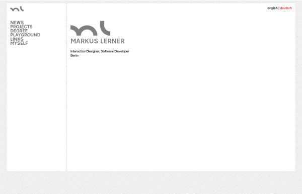 Markus Lerner - Interactive Installations, Applications, Websites