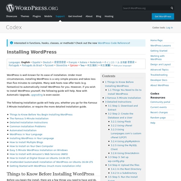 Installing WordPress