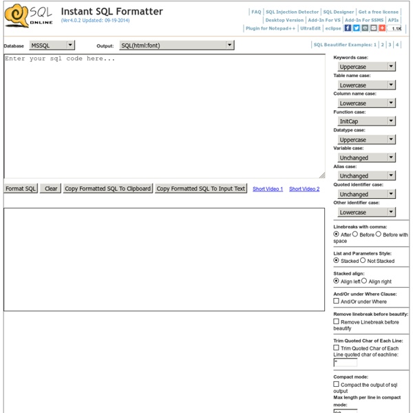 Instant SQL Formatter