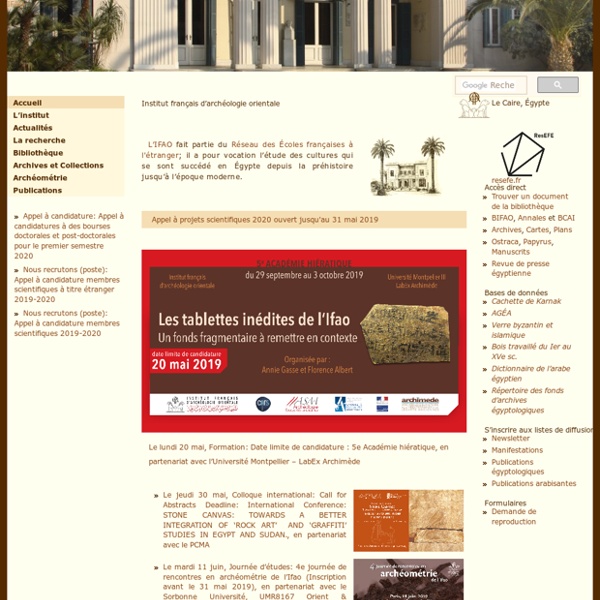 IFAO - Institut français d&#039;archéologie orientale