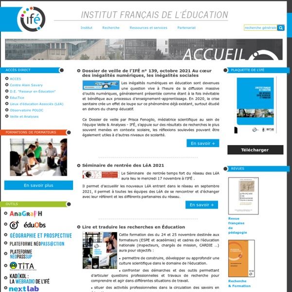 Site de l'Institut Français de l'Education