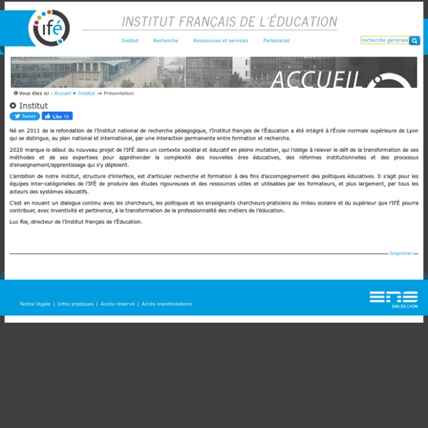 Institut — Site de l'Institut Français de l'Education