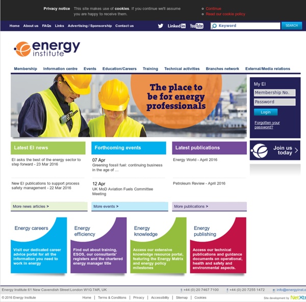 Welcome to the Energy Institute - Energy Institute