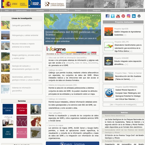 IGME. Instituto Geológico y Minero de España. Web Site Oficial España.