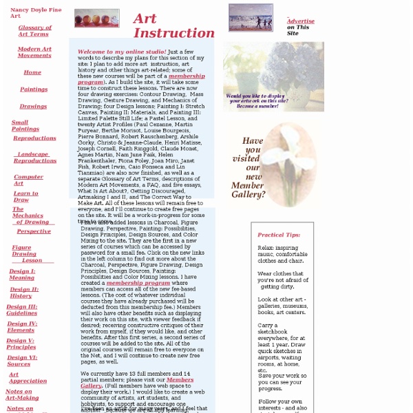 Online Fine Art Instruction in Drawing, Painting, Pastel, Charcoal, and Lessons in Color Theory, Space and Composition