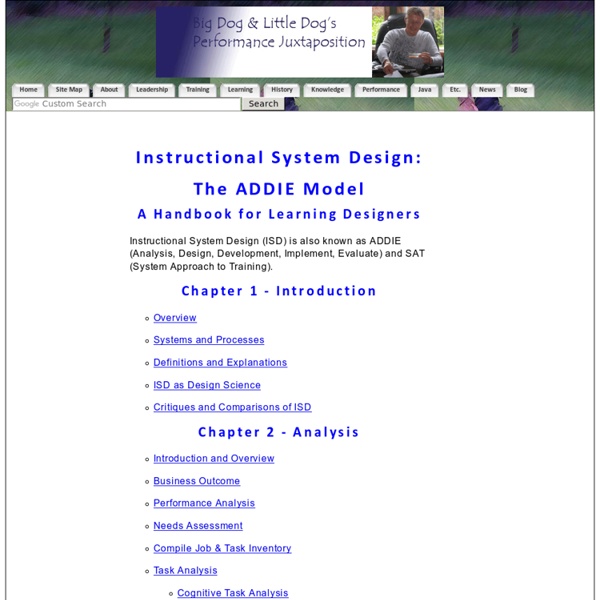 Instructional System Design (ISD) Handbook (ADDIE)