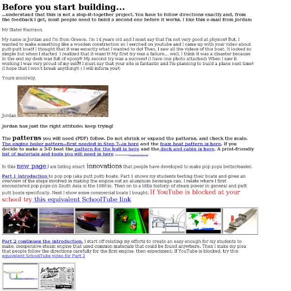 Instructions for making a putt putt boat
