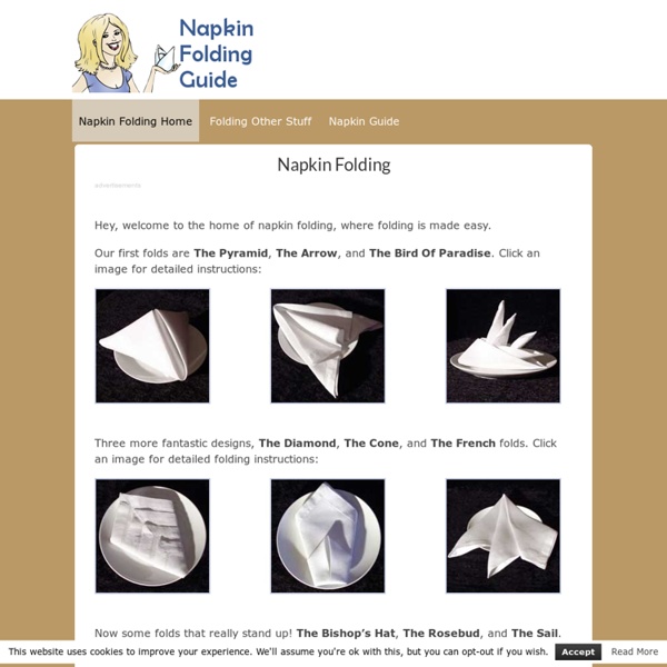 Napkin Folding Instructions: 27 Photographed Napkin Folds