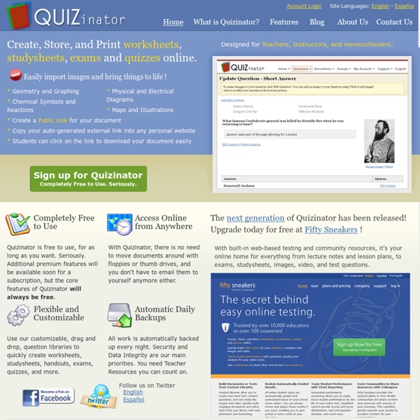 Teacher Resources: Quizinator for Teachers, Instructors, and HomeSchoolers