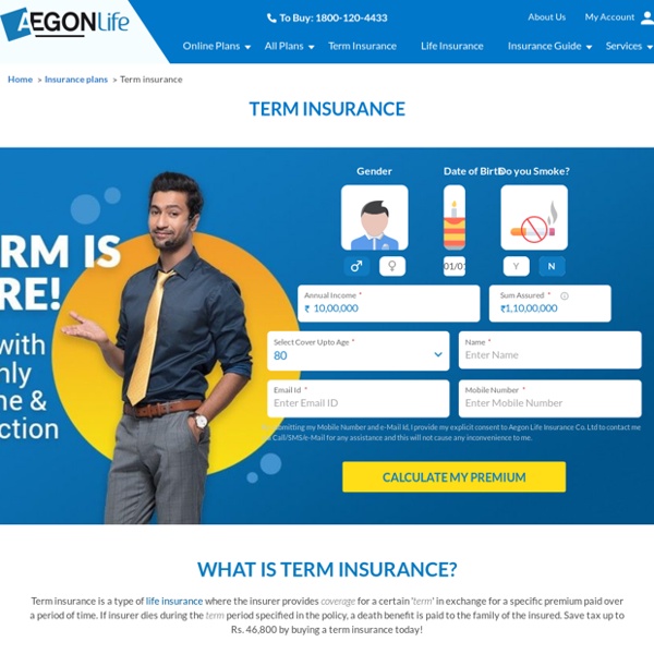 Best Term Insurance Plans & Policies Online in India - Aegon Life