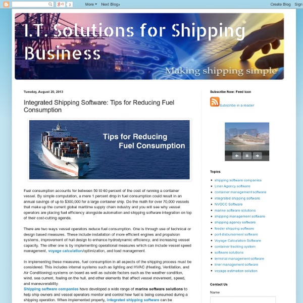 I.T. Solutions for Shipping Business: Integrated Shipping Software: Tips for Reducing Fuel Consumption