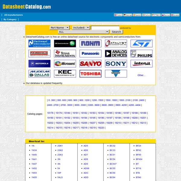 Datasheet catalog for integrated circuits, diodes, triacs, and other semiconductors, view