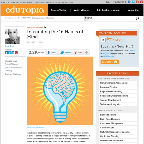 Integrating the 16 Habits of Mind