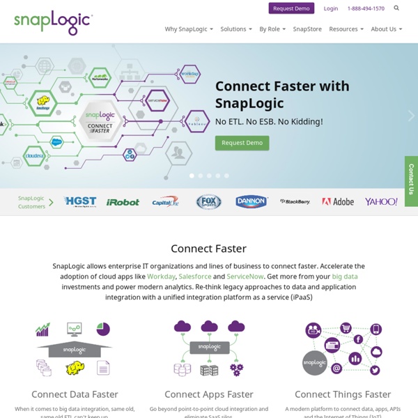 SnapLogic Application Integration Software - Cloud Connect / SAAS Data Management System - Enterprise, B2B and B2C Solutions