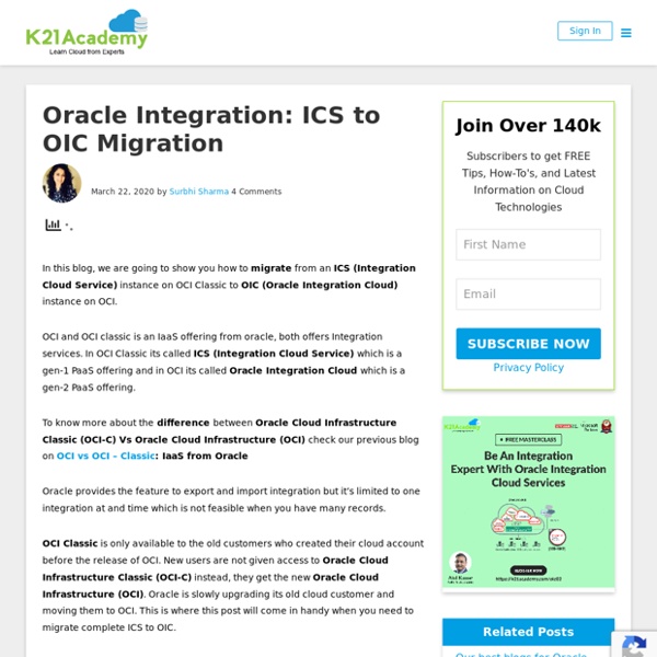 Oracle Integration: ICS to OIC Migration - Cloud Training Program