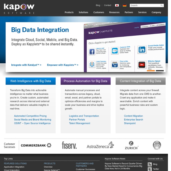 Enterprise Application Integration & Process Automation - Kapow Software