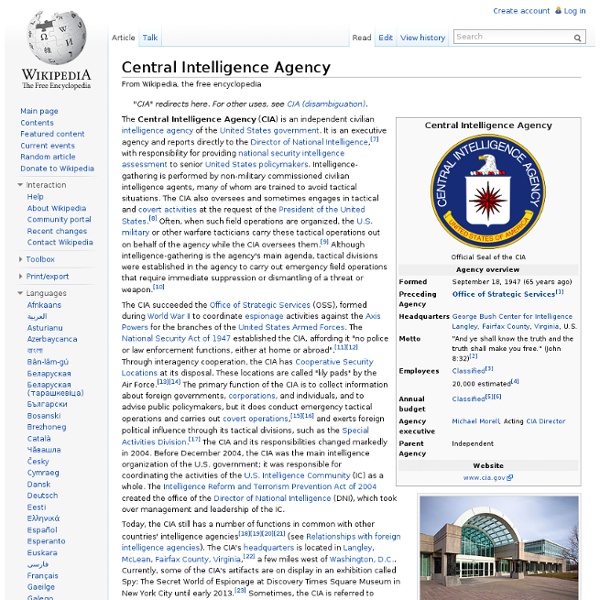 Central Intelligence Agency - Wikipedia, the free encyclopedia