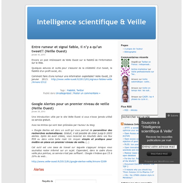 Intelligence scientifique & Veille