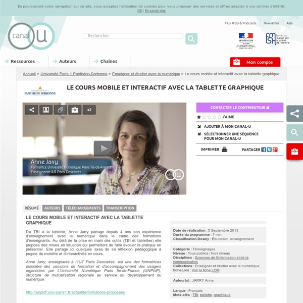 Le cours mobile et interactif avec la tablette graphique - Université Paris 1 Panthéon-Sorbonne