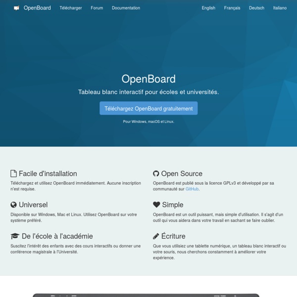 OpenBoard, tableau blanc interactif open source pour les écoles et universités.